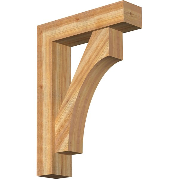Ekena Millwork Westlake Block Rough Sawn Bracket w/ Offset Brace, Western Red Cedar, 8"W x 32"D x 44"H BKT0806X32X44WTL05RWR - main